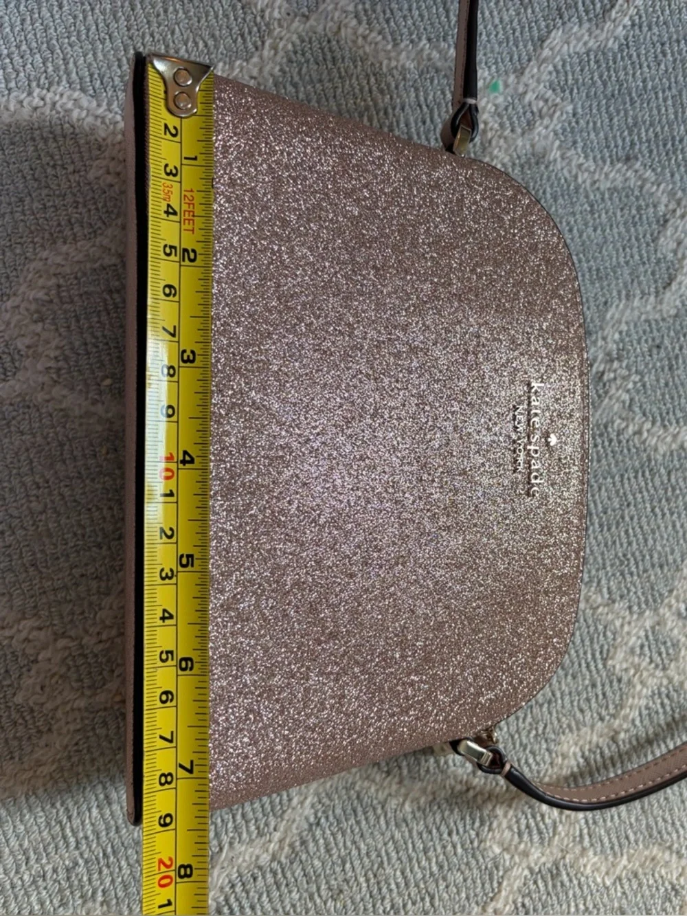Kate Spade rose gold glitter crossbody bag